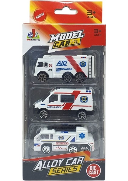 3'lü Iş Makinaları Road Seti - Die Cast - DS044 - Ambulans (Lisinya) indirimleri