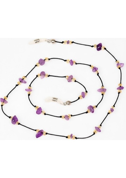 Üçlü Doğal Taş Gözlük Askısı Seti – Ametist, Pembe Kuvars ve Aventurin Gözlük Ipi modelleri