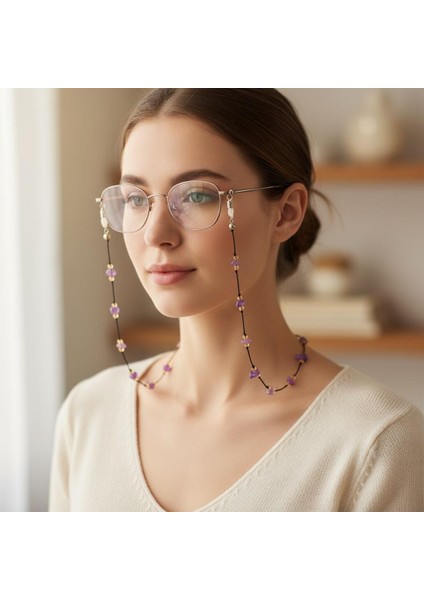 Üçlü Doğal Taş Gözlük Askısı Seti – Ametist, Pembe Kuvars ve Aventurin Gözlük Ipi fırsatları