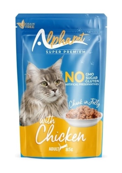 Jöle Içinde Parça Tavuk Etli Pouch Yetişkin Konserve Kedi Maması