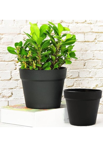 Yalı Saksı 2'li Set – 23X22 cm (6 Litre) & 19X17 cm (3 Litre) Dayanıklı Plastik Saksı