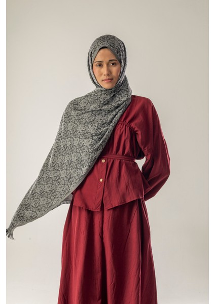 Moonshadow Desenli Dokuma Pamuk Şal