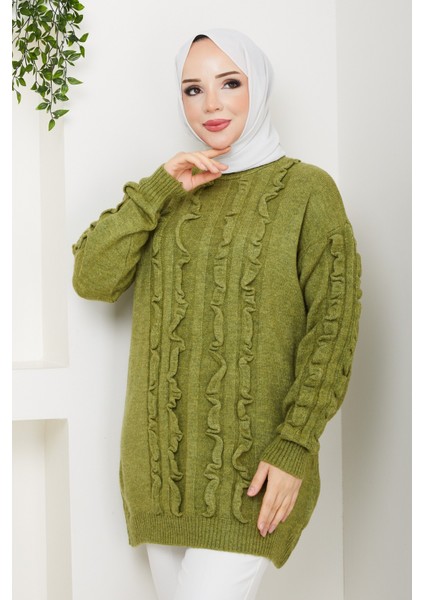 Kadın Fırfır Detaylı Kazak -PMK486