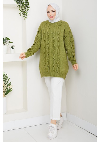 Kadın Fırfır Detaylı Kazak -PMK486 fiyatları