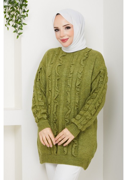 Kadın Fırfır Detaylı Kazak -PMK486 fırsatları