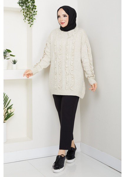 Kadın Fırfır Detaylı Kazak -PMK486 fiyatları