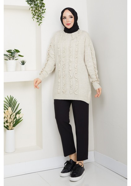 Kadın Fırfır Detaylı Kazak -PMK486 fırsatları