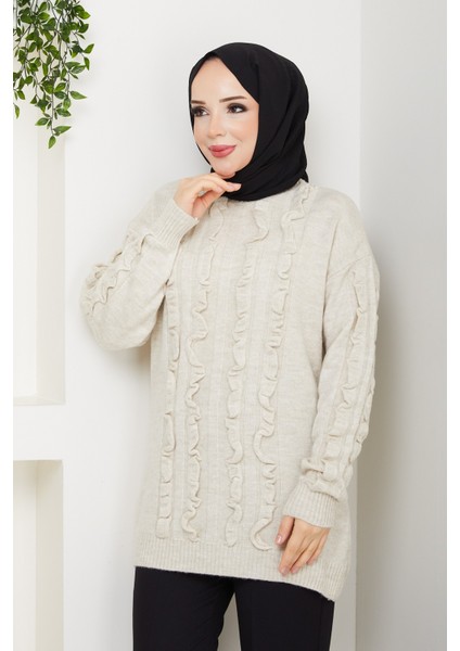 Kadın Fırfır Detaylı Kazak -PMK486 indirimleri