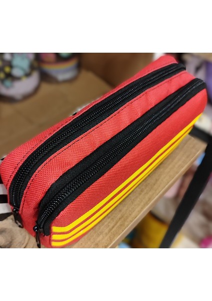 Sarı Kırmızı Çift Bölümlü Kalem Çantası fiyatları