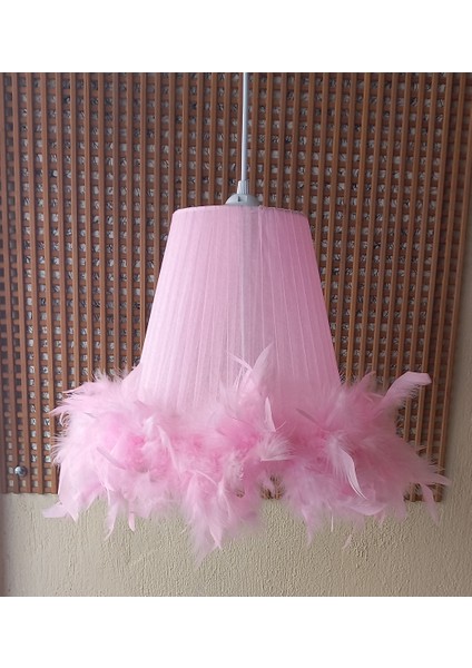 Pembe Organze Avize M-322 Yatak Odası Çocuk Odası Genç ve Bebek Odası Avize Aydınlatma Sarkıt fırsatları