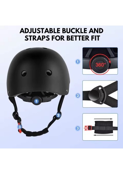 Bisiklet Kaskı – Bisiklet, Scooter, Kaykay, Dağcılık ve Arama Kurtarma Uyumlu 51-58 cm Siyah indirimleri