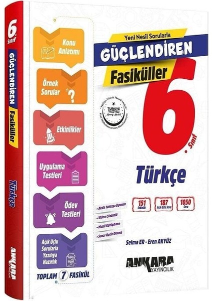 Ankara Yayıncılık 6. Sınıf Türkçe Güçlendiren Fasiküller Ankara Yayıncılık