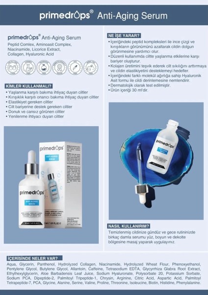Primedrops Peptid Complex Yaşlanma Karşıtı Serum 30 ml fırsatları
