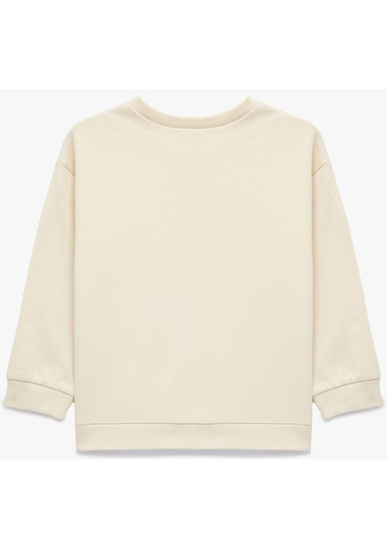 Uzun Kollu Bisiklet Yaka Pamuklu Baskılı Sweatshirt fiyatları