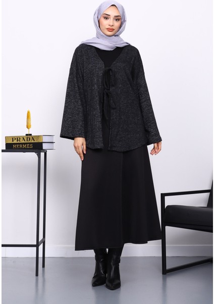 Siyah Ön Bağlamalı Yumoş Kimono fiyatları