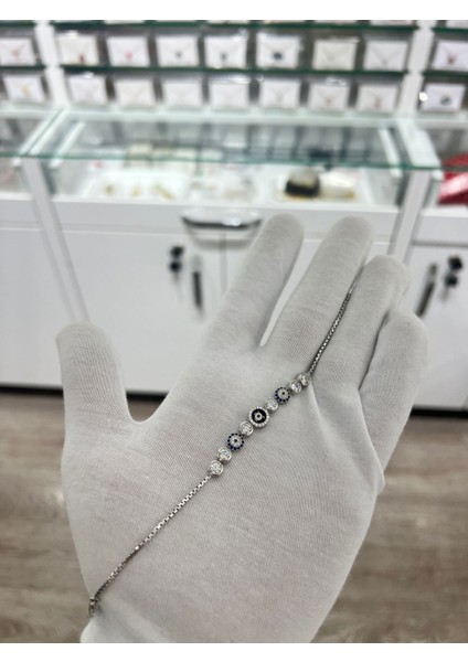 925 Ayar Gümüş Nazar Mineli Bileklik indirimleri