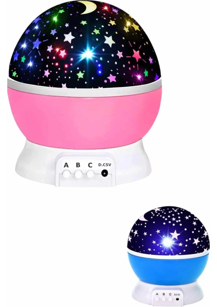 Renkli Yıldızlı Gökyüzü Projeksiyon Gece Lambası Pilli ve USB Kablolu - M694K768-R18694 indirimleri