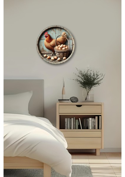 3D Görünümlü Temperli Cam Tablo – Tavuk ve Yumurta Sepeti Temalı Duvar Süsü Uv Baskı 33X33 CM-CDS007 fırsatları
