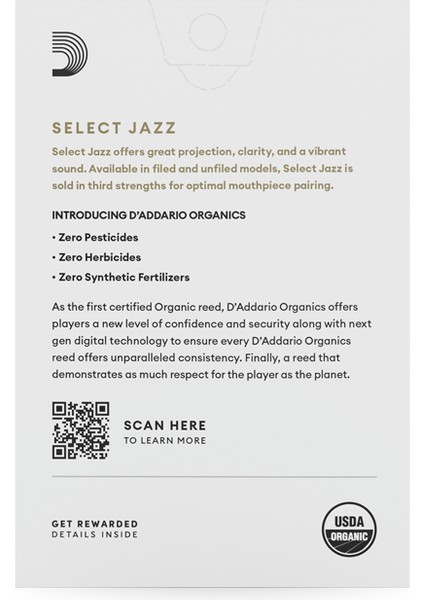 D'addario Woodwinds Organic Select Jazz Alto Saksafon Kamışı No:2 Hard modelleri