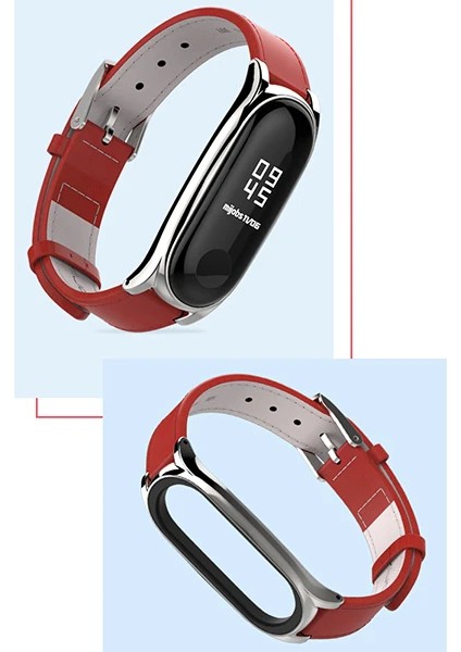 Mijobs Xiaomi Mi Band 5-4 Pu Deri Kayış KORDON-(5775) - M990K504-R62990 indirimleri