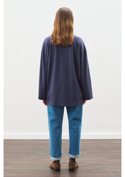 Çıtçıt Ayarlamalı Tshırt Lacivert