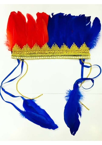 Bordo Mavi Renk Tüylü Kızılderili Başlığı | Trabzonspor Taraftar Başlığı