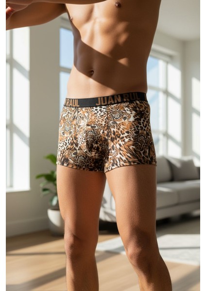 Erkek Boxer-Tropik Leopar Desenli (%95 Pamuk) fiyatları