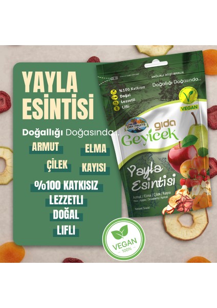 Yayla Esintisi Kurutulmuş Meyveler (Armut/elma/çilek/kayısı) 50 gr fiyatları