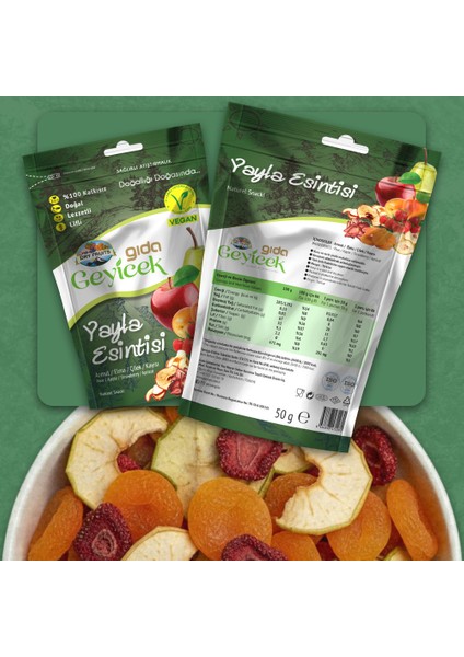 Yayla Esintisi Kurutulmuş Meyveler (Armut/elma/çilek/kayısı) 50 gr fırsatları