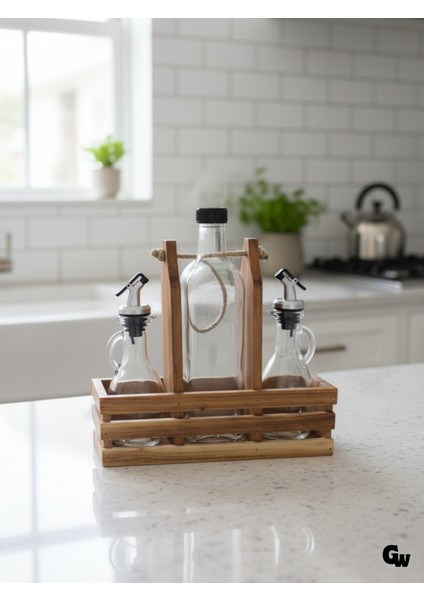 Ahşap Doğal 3lü 2+1 Set Yağdanlık ve Sosluk Takımı(Set)(Kiraz) fiyatları