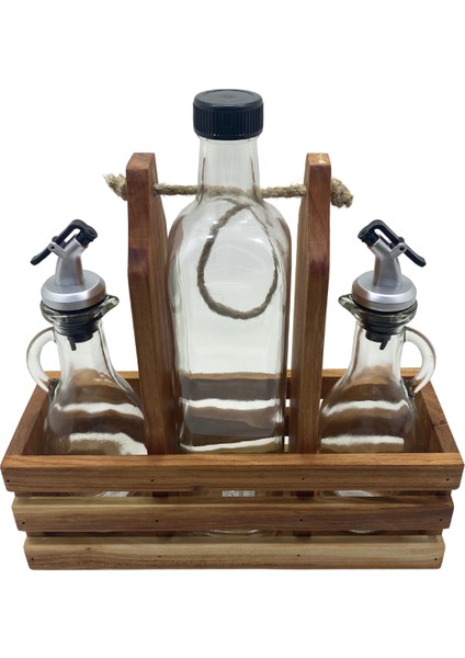 Ahşap Doğal 3lü 2+1 Set Yağdanlık ve Sosluk Takımı(Set)(Kiraz) fırsatları