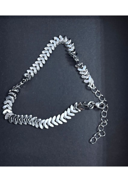 Zarif Kadın Çelik Takı – Balık Kılçığı Desen -Gümüş Renk Balık Kılçığı Model Bileklik-Dayanıklı Paslanmaz Çelik Bileklik fırsatları