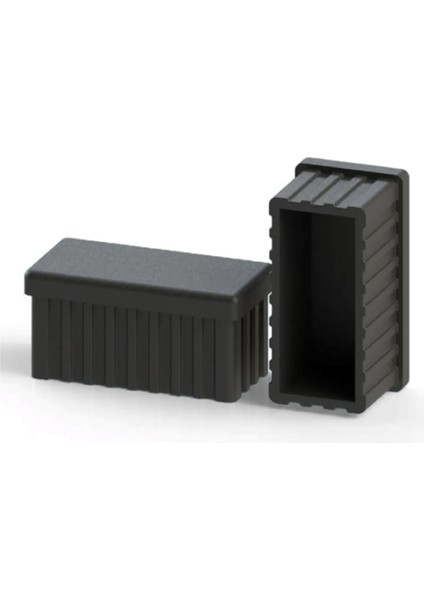 50X100MM Plastik Profil Tapası Dikdörtgen Içe Geçme Siyah (4 Adet)
