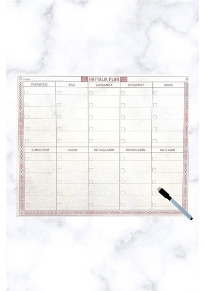 Şeffaf Kendiliğinden Yapışkanlı Kalemli Haftalık Planlayıcı 40CM-50CM (5067) fırsatları