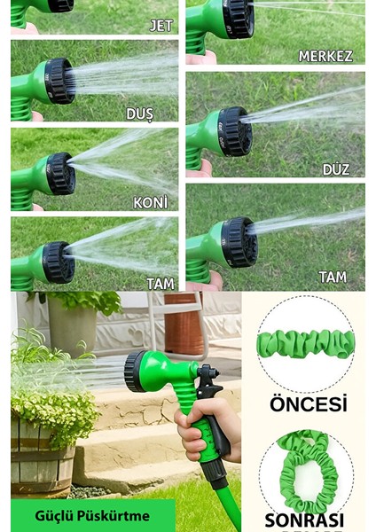 Uzayan Balkon Bahçe Araba Yıkama Püskürtme Hortumu 7.5 M Rakorlu Musluklara Uygun fırsatları