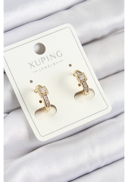 Xuping Zirkon Taşlı Kemer Model Gold Renk Kadın Küpe