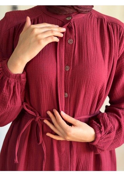 Tam Boy Düğmeli Müslin Ferace 5102 fiyatları