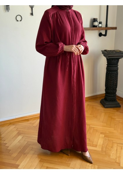 Tam Boy Düğmeli Müslin Ferace 5102 fırsatları