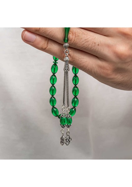 Gümüş Püsküllü Sıkma Kehribar Tesbih fiyatları