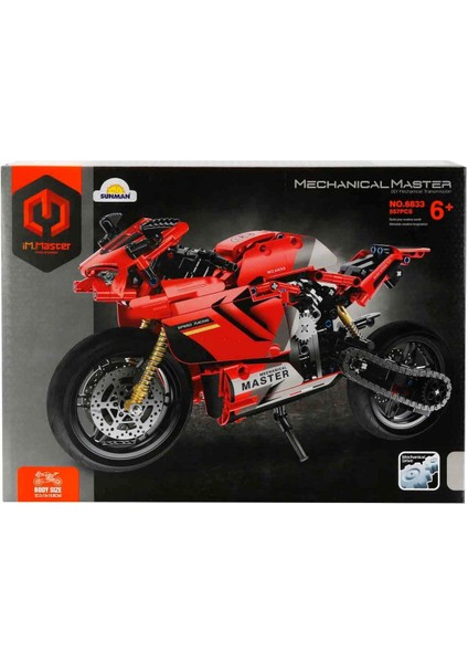 Kırmızı Motosiklet – Teknik Yapım Parçalı Yarış Motoru 557 Parça fırsatları