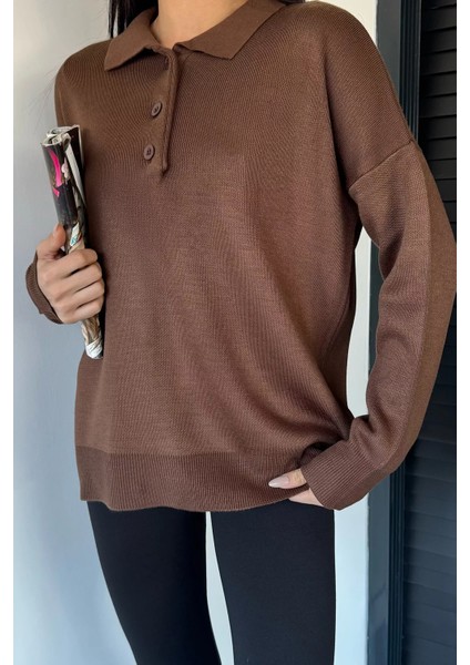 Kadın Yarım Düğmeli Triko Kazak P-00018996 modelleri