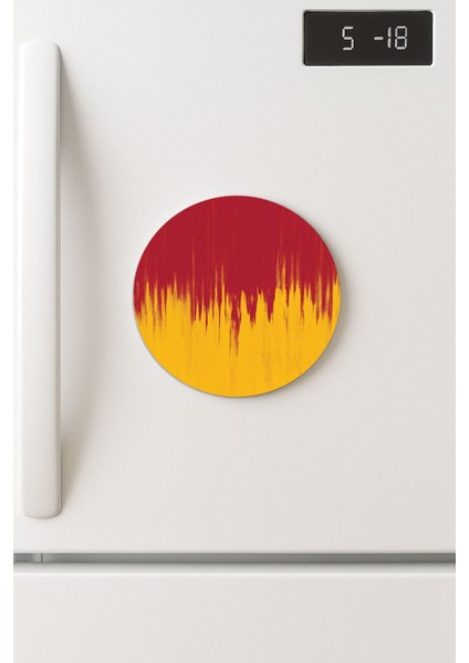 Desenli Temalı Yuvarlak Buzdolabı Magnet – 10X10 cm Parçalı Nostalji