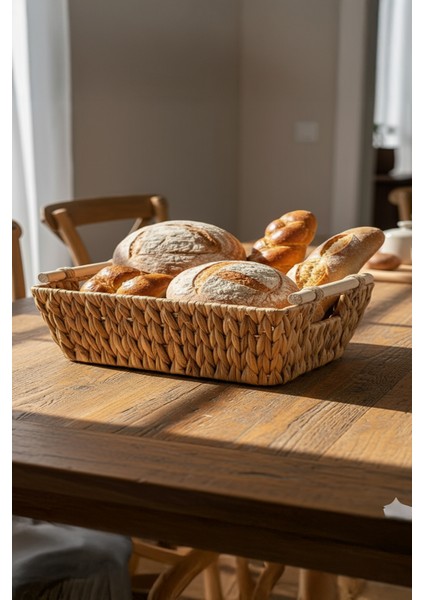 Terrona Hasır Çok Amaçlı Dikdörtgen Sepet – Ekmek, Meyve, Havlu ve Düzenleme Sepeti