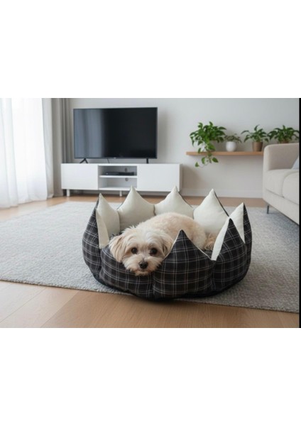 Lüx Konfor Taç Yatak - Kedi Köpek Yatak- Kendinden Minderli -Yıkanabilir fırsatları