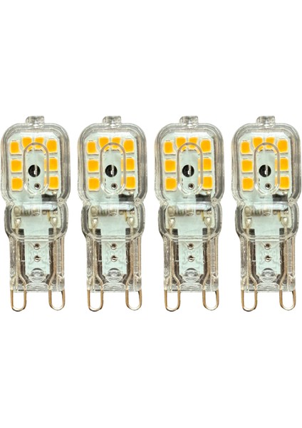 (4 adet) OSAKA 3W Sarı Işık (3000K) Dim Edilebilir G9 Duylu LED Kapsül Ampul