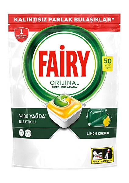 4 Adet Fairy 50'li Bulaşık Makinesi Tableti Hepsi Bir Arada