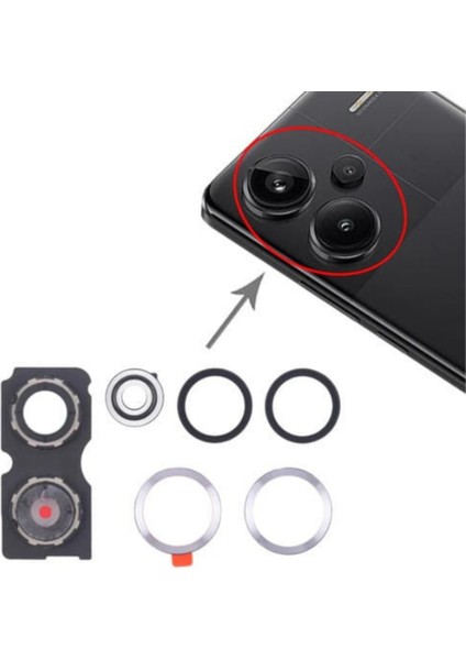 Xiaomi Uyumlu Redmi Note 13 Pro+ Plus Kamera Lensi Cam Çerçeveli Full 23090RA98C, 23090RA98G