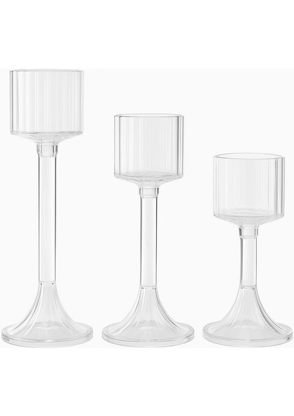 Şeffaf 3'lü Kadeh Mumluk