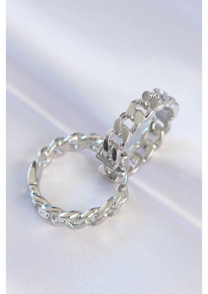 Bfs Pirinç Gümüş Renk Zincir Model Halka Küpe fiyatları