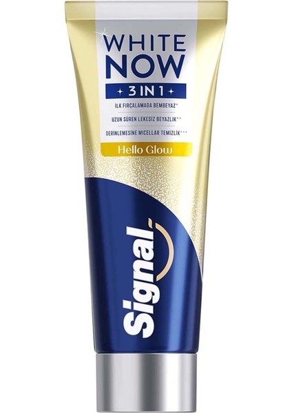 White Now 3ın1 Hello Glow Diş Macunu 75 ml 2 Adet